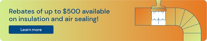 graphic element promoting air sealing and insulation rebates