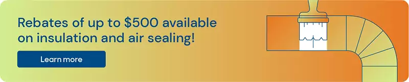 graphic element promoting air sealing and insulation rebates
