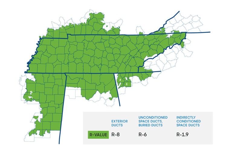 Illustration showing R-factor recommendations across the seven-state Tennessee Valley region.