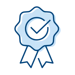 Award ribbon with checkmark for EnergyRight verified efficiency.