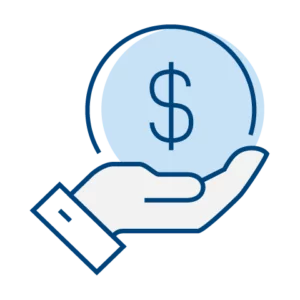 Hand holding a dollar coin, symbolizing energy savings and financial benefits from EnergyRight programs.